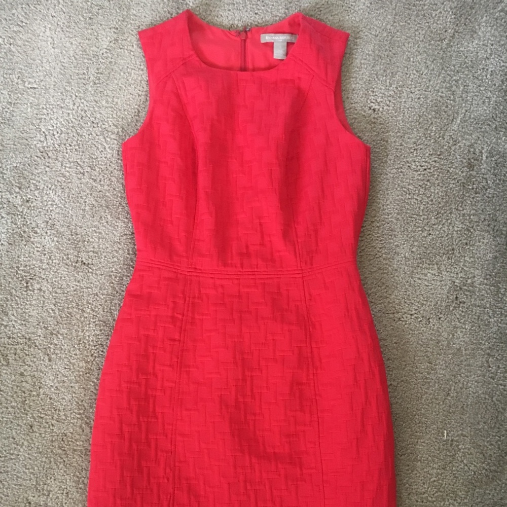 Banana Republic orange/red knee length dress.